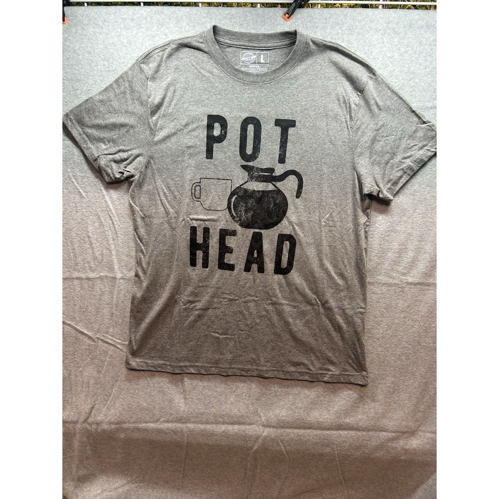 Men's Large Graphic Pot Head T-Shirt Weed Coffee Pot Tee Streetwear
